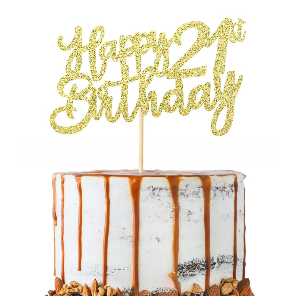 Happy 16th Birthday Cake Topper Glitter 16 & Fabulous 16th Sixteen Birthday Cake Pick for Celebrating 16th Birthday Anniversary Party Cake Decorations Supplies