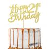 Happy 16th Birthday Cake Topper Glitter 16 & Fabulous 16th Sixteen Birthday Cake Pick for Celebrating 16th Birthday Anniversary Party Cake Decorations Supplies view 1