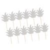 12 Pieces Tropical Luau Summer Party Cupcake Toppers - Hand-crafted Picks for Baby Shower - Easy Assembly with Glue - Perfect Cake Decor for Special Oc - Silver view 1