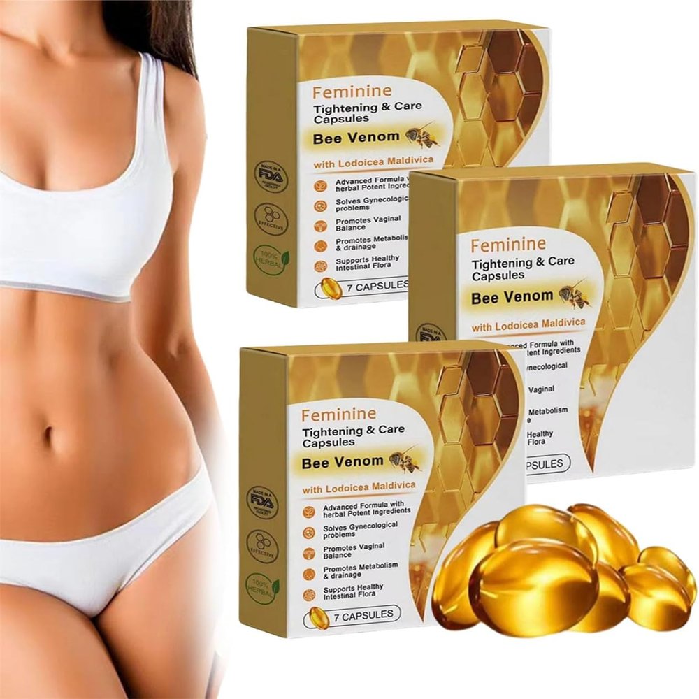 Bee Venom Feminine Repair Tighten Detox Yoni Capsules,Bee Venom Tighten Capsule,Feminine Repair Tighten Capsules,Firming Repair & Pink and Tender Natural Capsules (3 Pcs)