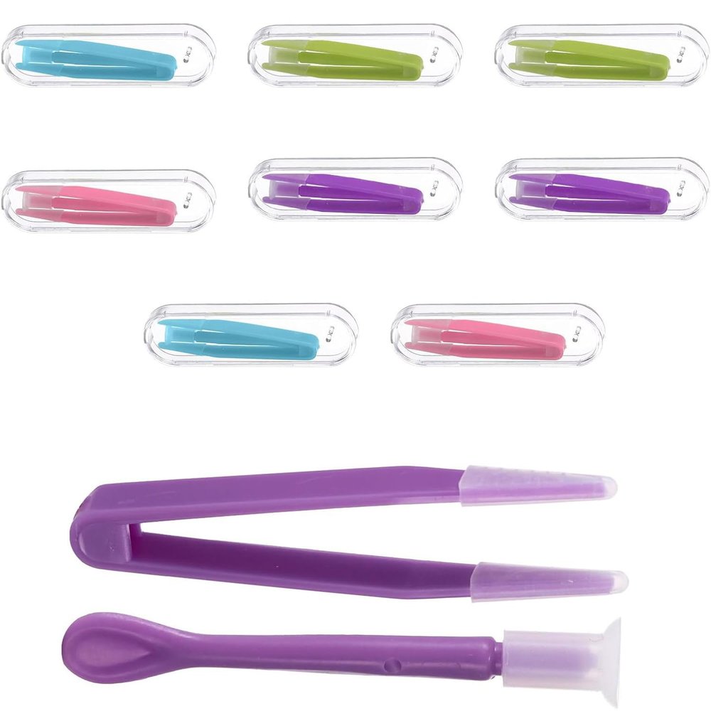 BRITECO 8Pcs Contact Lens Applicator Kit, Portable Contact Lens Remover Tools with Tweezers & Suction Stick, Storage Case Included - Ideal for Travel and Daily Use