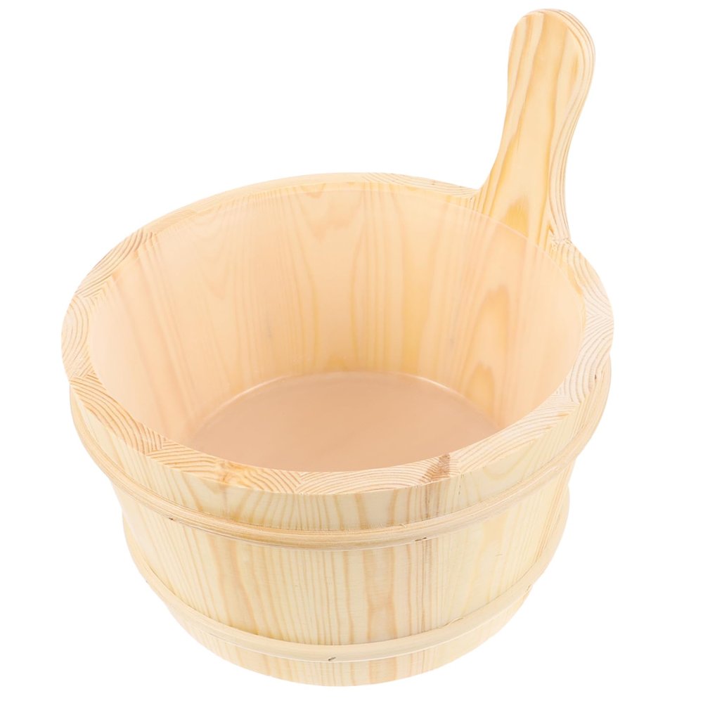 Yardwe Wooden Barrel Sauna Bucket Handle for Home Sauna Bathing Accessories Wood