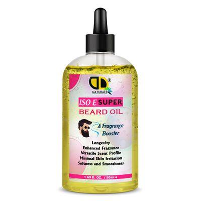 ISO SUPER E Mens Skincare and Grooming Original Beard Oil | Beard Care for Men | Softens, Hydrate & Conditions Facial Hair | Promotes Growth, Reduces Dryness & Itching (50ml Clear Dropper)