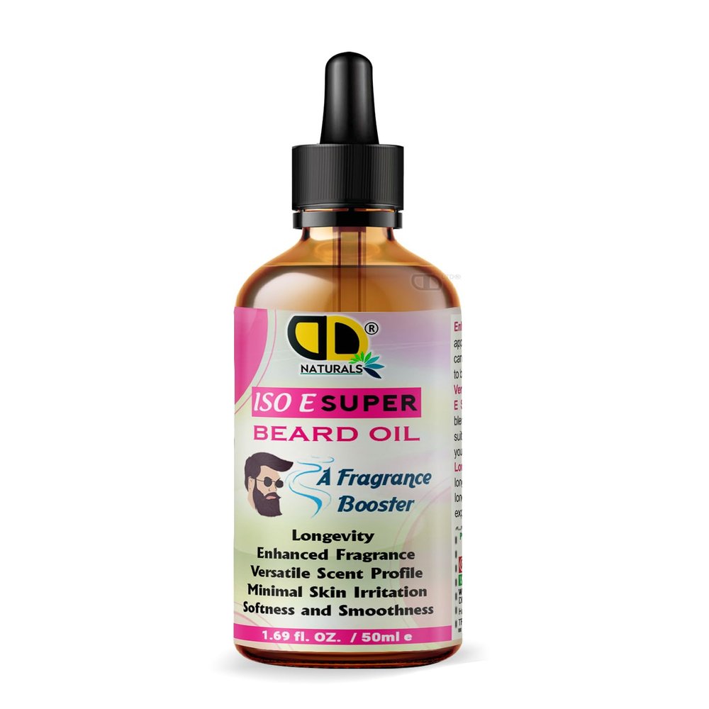 ISO SUPER E Mens Skincare and Grooming Original Beard Oil | Beard Care for Men | Softens, Hydrate & Conditions Facial Hair | Promotes Growth, Reduces Dryness & Itching (50ml Glass Dropper)