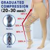 Beister Medical Compression Tights for Women & Men, Class 2 Open Toe Thigh High Pantyhose, 20-30 mmHg Graduated Support for Varicose Veins, Edema view 2