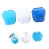 BCOATH 3pcs Storage Case Portable False Teeth Box Strainer Waterproof Dental Container for Daily Use for Retainers and Orthodontic Appliances (White Light Blue Dark Blue) view 3
