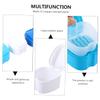BCOATH 3pcs Storage Case Portable False Teeth Box Strainer Waterproof Dental Container for Daily Use for Retainers and Orthodontic Appliances (White Light Blue Dark Blue) view 4