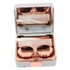 Anneome Marble Pattern Contact Lens Case with Mirror Rose Gold Small Cosmetic Lens Container Portable Contacts Organizer for Travel Outdoor Contact-Lens Storage Box view 1