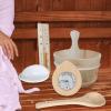 Gralara Sauna Accessories Set Home Sauna Room Lamp Sauna Wooden Bucket and Ladle Kit view 2