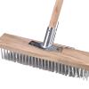 YXINAER Outdoor Broom Brush Heavy-Duty Wire Broom Wooden Handle Garden Broom Outdoor Garden Cleaner Scrubber Cleaning Broom Patio Garden Tools(30cm) view 1