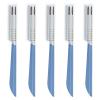 5 PCS Beard Mustache Straight Edge Razor, Mens Beards Edgers Trimmer Shaping Tool Blade Eyebrow Stainless Steel Shaper, Travel Replacement Facial Hair Remover Shavers for Women Men Grooming (Blue) view 1