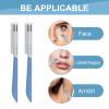 5 PCS Beard Mustache Straight Edge Razor, Mens Beards Edgers Trimmer Shaping Tool Blade Eyebrow Stainless Steel Shaper, Travel Replacement Facial Hair Remover Shavers for Women Men Grooming (Blue) view 4