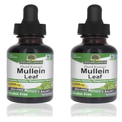 NatureAnswer's Mullein Leaf, 2000 mg, 2 x 30 ml, Pack of 2, 60 ml in Total