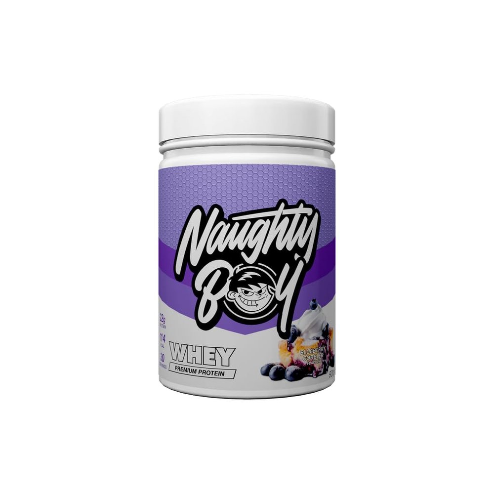 Naughty Boy Advanced Whey Protein Powder, Optimum Taste and Mixability for Both Male and Female, High Protein Low, Sugar, Low Carb,Muscle Building Powder (Blueberry Cobbler, 900 g)