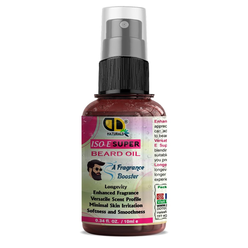 ISO SUPER E Mens Skincare and Grooming Original Beard Oil | Beard Care for Men | Softens, Hydrate & Conditions Facial Hair | Promotes Growth, Reduces Dryness & Itching (10ml Spray)