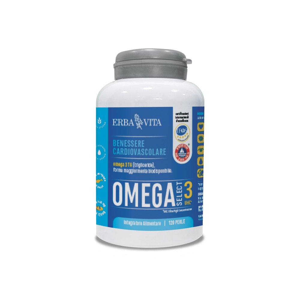 ERBA VITA Omega 3 UHC - 120 Perle - Dietary Supplement Rich in Omega-3 Fatty Acids, Suitable for Cardiovascular Wellness