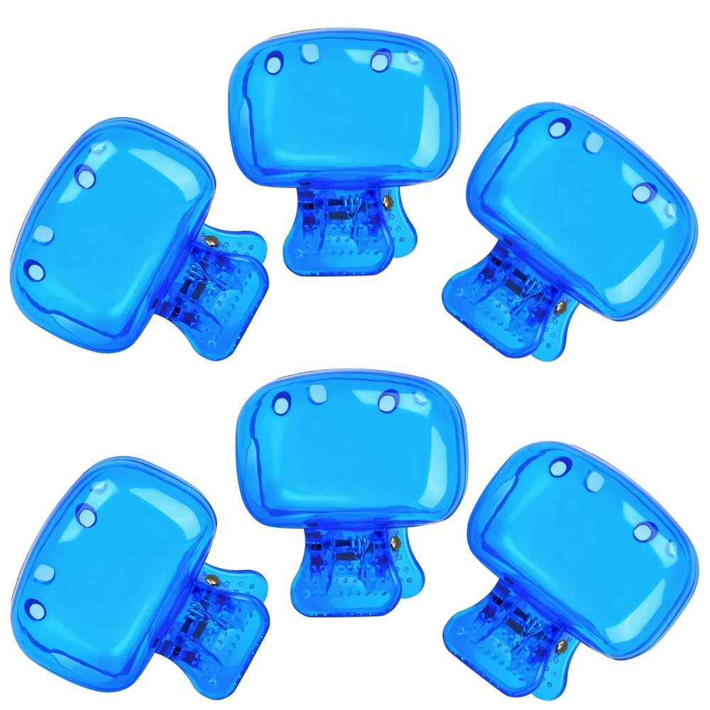 6 Pack Travel Toothbrush Head Covers - Portable Protector Caps for Electric and Manual Toothbrushes, Plastic Clip Cases for Home, Bathroom, School, Camping, and Business Trips