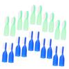Healeved 20pcs Mini Small Toothbrushes with Soft Finger Covers, Short Handle Anti-self- Toothbrushes for Prison Use, Blue and Light Green, Oral Care Tools for Detention and Psychiatric view 1