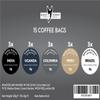 Coffee Bags Tasting Collection Gift Set | Selection of Finest Specialty Coffees | 15 Bags | Hamper Style Letterbox Gift Idea for Him & Her view 3