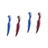 Healeved 4pcs Double-Sided Denture Cleaning Brush Denture Brush Toothbrush Interdental Blue Material Portable Travel view 1