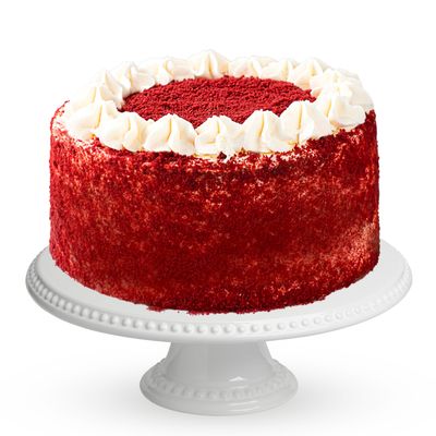 Patisserie Valerie Red Velvet Birthday Cake 6" 10 Portions - Luxury Layered Velvet Sponge with Cream Cheese Frosting - Fresh Birthday Cakes for Delivery - Perfect Celebration Cake