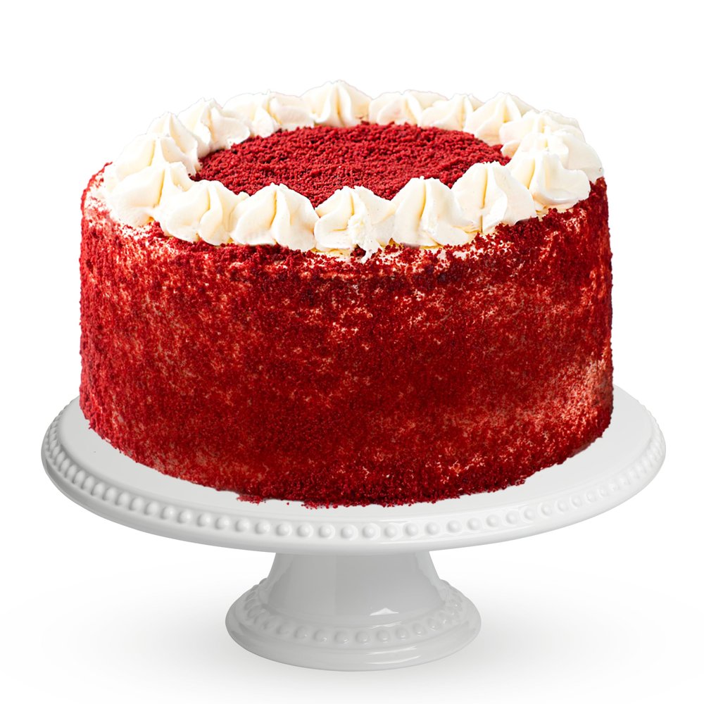 Patisserie Valerie Red Velvet Birthday Cake 6" 10 Portions - Luxury Layered Velvet Sponge with Cream Cheese Frosting - Fresh Birthday Cakes for Delivery - Perfect Celebration Cake