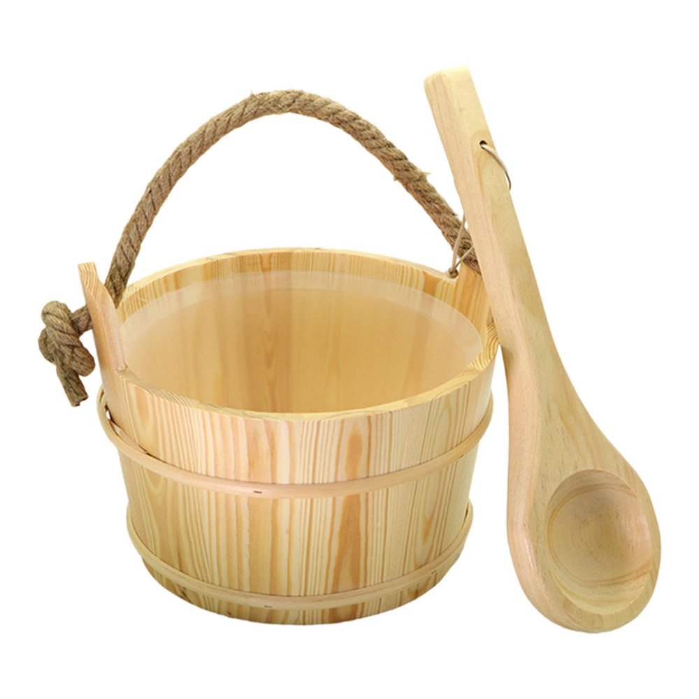 FreshCart Basics Sauna Bucket with Ladle, Sauna Accessories Set, SPA Accessories, Portable Sauna for Bathing, Steam Sauna, Sauna