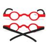 Agstum Cute Readers Small Round Vintage Reading Glasses with Spring Hinge (2 Pack/Red+Red, 2.5, x) view 4