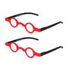 Agstum Cute Readers Small Round Vintage Reading Glasses with Spring Hinge (2 Pack/Red+Red, 1.5, x) view 2