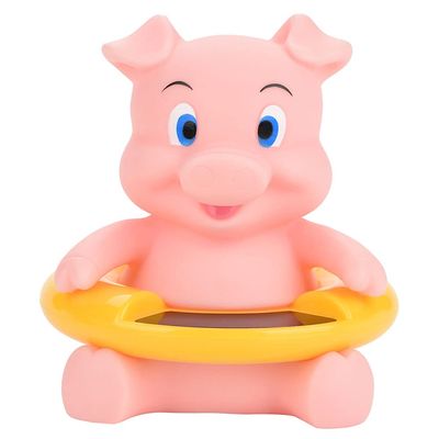 Baby Bath Thermometer, Floating Cute Animal Thermometer Automatically Measure Water Temperature for Baby Bath (Pink Pig)