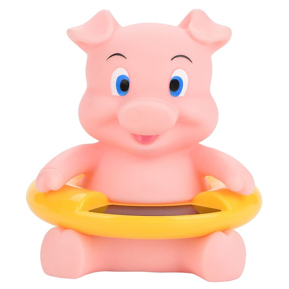 Baby Bath Thermometer, Floating Cute Animal Thermometer Automatically Measure Water Temperature for Baby Bath (Pink Pig)