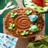Patisserie Valerie Chocolate Dinosaur Cake  4 Layer Rich Chocolate Sponge with Chocolate Cream Filling  Kids Birthday Party Cake Delivery 6" (14 Portions) view 4