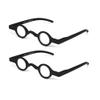 Agstum Cute Readers Small Round Vintage Reading Glasses with Spring Hinge (2 Pack/Black+Black, 2, x) view 2