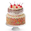 Patisserie Valerie Ice Cream Sundae Birthday Cake 8" 2 Tier  Fresh Cakes For Delivery - Chocolate Ganache Drip, Sprinkles & Cherry  Fresh Cream & Strawberry Compote Filling  Serves 20-24 view 1