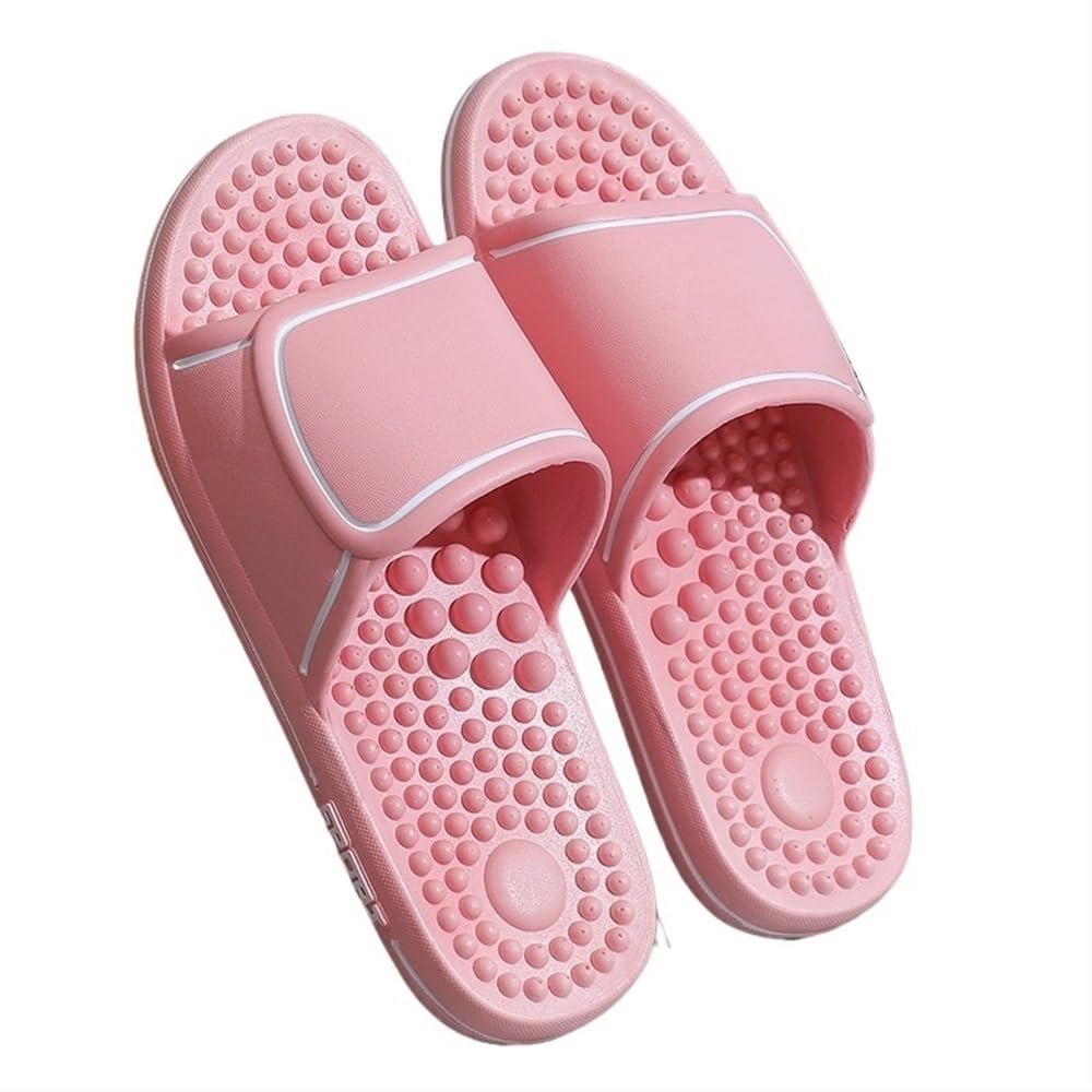 Acupressure Slippers Massage Sandals Foot Massager Shoes Shower Slippers Women Men Reflexology Sandals Arthritis Neuropathy Plantar Fasciitis Pain Relief(Pink,40/41 EU)