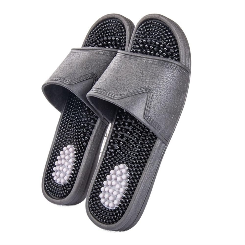 Acupressure Foot Reflexology Massage Slippers Women Men Foot Pain Relief Massage Sandals Promoting Blood Circulation Myofascial Release Trigger Point Acupuncture(Black,44/45 EU)