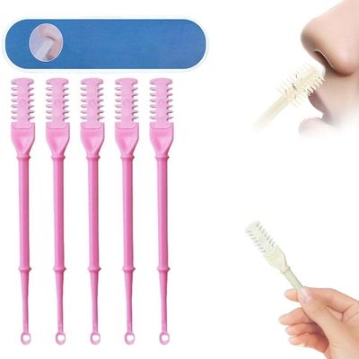 Nasal Hair Cutter,2024 New Double Sided Nose Hair Knife Nose Manual Nose Hair Trimmer,360 Rotating Nasal Hair Razor Cutter with Ear Picker for Women and Men (Pink, 5pcs)
