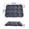 Vilgftyiet Non Silicone Burger Pan 12 Cavity Cake Tray for Baking Bread Rolls Pies Fruit Tarts Heat Resistant Grey view 4