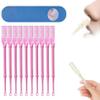 Nasal Hair Cutter,2024 New Double Sided Nose Hair Knife Nose Manual Nose Hair Trimmer,360 Rotating Nasal Hair Razor Cutter with Ear Picker for Women and Men (Pink, 10pcs) view 1