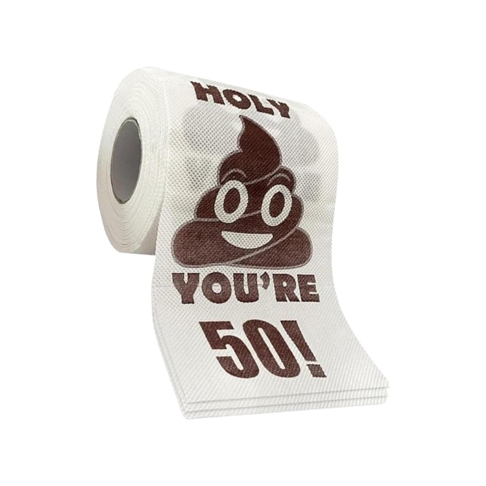 Lawaleishe Funny Toilet Paper - 'You're 50' Printed Prank Birthday Decor for Women and Men - Novelty Bathroom Party
