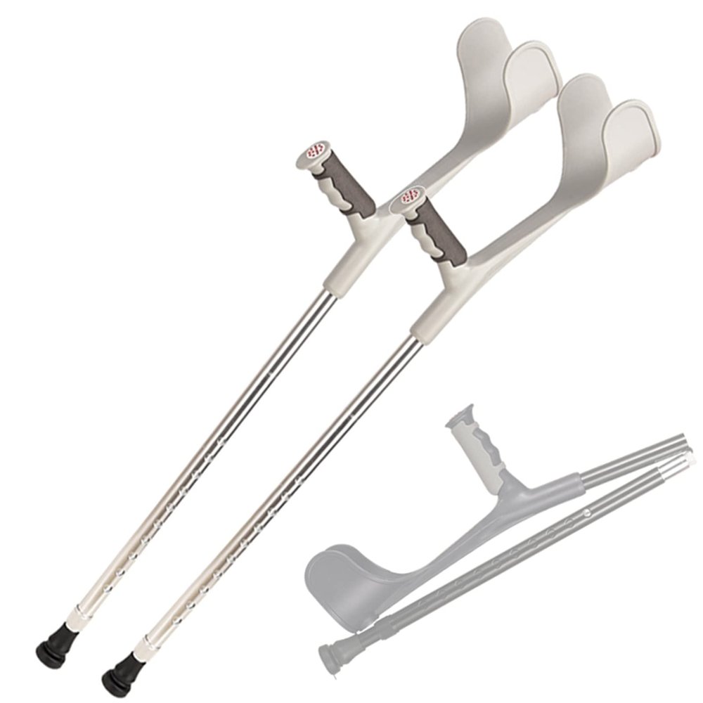 1 Pair Cane, Aluminum Forearm Crutch, Adjustable Height Walking Sticks for Men and Women with Height 140-185Cm Chaser of Light