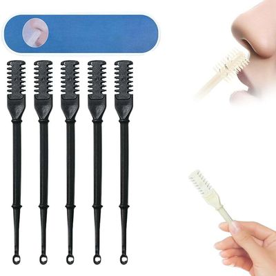 Nasal Hair Cutter,2024 New Double Sided Nose Hair Knife Nose Manual Nose Hair Trimmer,360 Rotating Nasal Hair Razor Cutter with Ear Picker for Women and Men (Black, 5pcs)