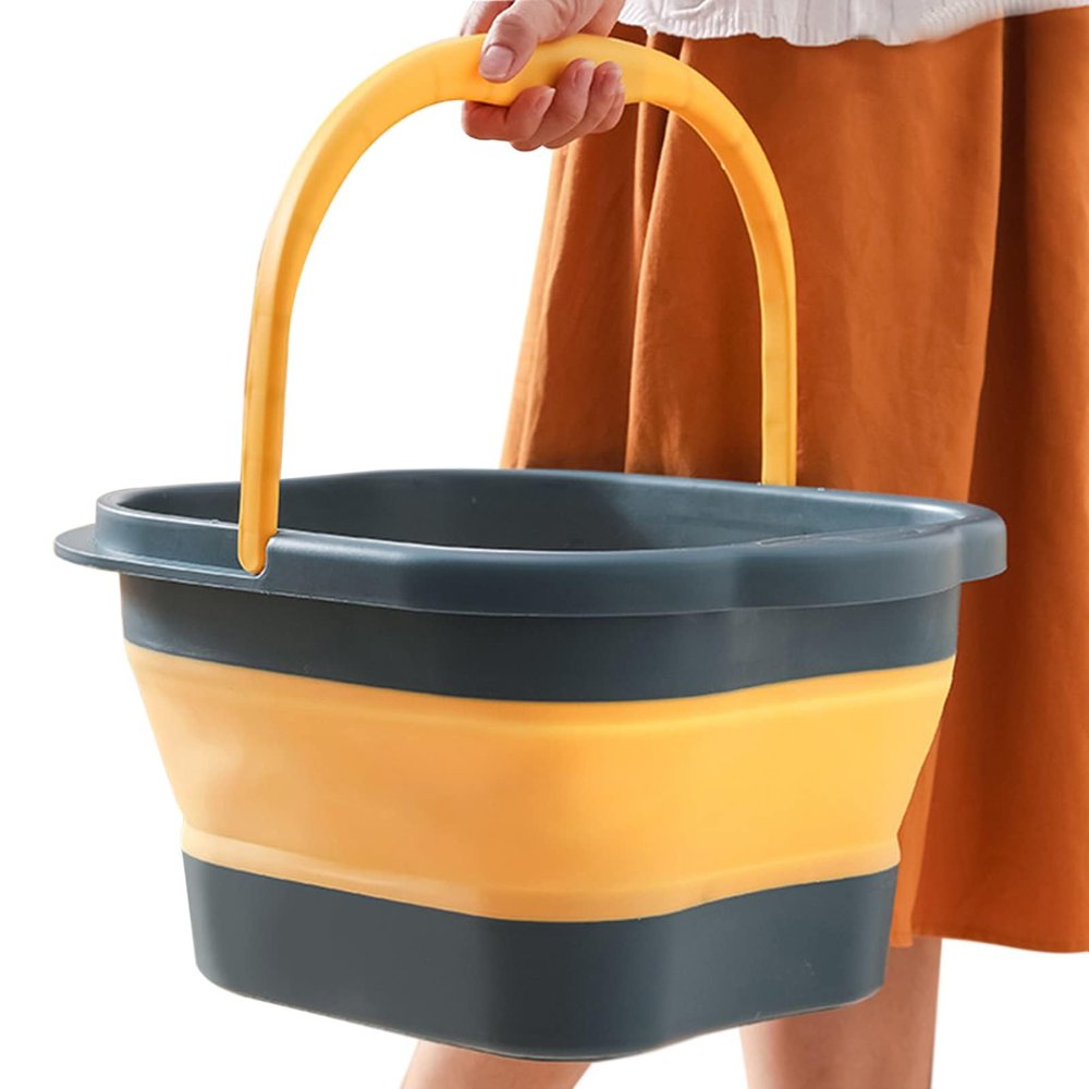 YYLDPFDC Collapsible Foot Bath Basin, Tub Basin Tools Foot Spa Foldable Footbath Tub, Foot SPA Bath Tub, Collapsible Pedicure Bowl with Carry Handle, Pedicure Foot Soak Bath (Green)