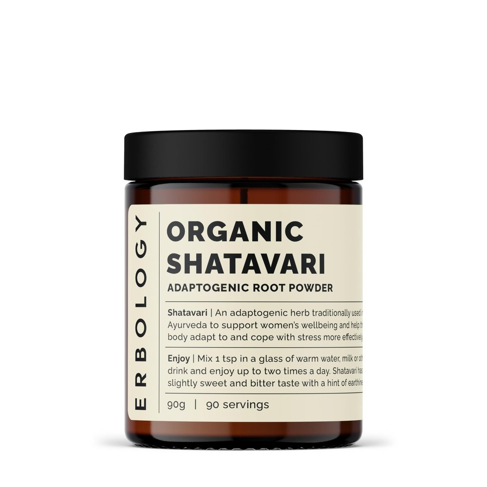 Erbology Organic Shatavari Powder 90g - 90 Servings - Sustainably Sourced Straight from Farm in India - Small Batch - Vegan - GMO-Free