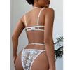 Letuwj Lingerie set women lace embroidery one-piece garters steel ring with leg loops Blue S view 4