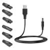 7 Pcs Shaver Cable Kit, USB Shaver Charger Cable with 6 Adapters for Electric Razors Beard Trimmers USB Shaver Charger, Ideal for Travel & Home Use, Durable & Portable Design view 1