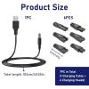 7 Pcs Shaver Cable Kit, USB Shaver Charger Cable with 6 Adapters for Electric Razors Beard Trimmers USB Shaver Charger, Ideal for Travel & Home Use, Durable & Portable Design view 2