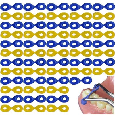 Dinntty 60pcs Dental Elastic Rubber Fixing Wedges Disposable Plastic Orthodontic Elastic Placers Composite Tooth Separator