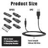 7 Pcs 5V USB One Blade Shaver Charger Cable, Charging Cable Replacement, Shaver Charger Kit, Multi-Compatible Charging Set for Electric Shavers Clippers, Adapter Heads, USB Powered Portable Design view 2