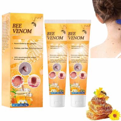 Bee Venom Mole and Wart Cream,Bee Venom Skin Tag Remover,Professional Bee Venom Repair Cream,Fast-Acting & Effective Skin Tag Remover (2PCS)